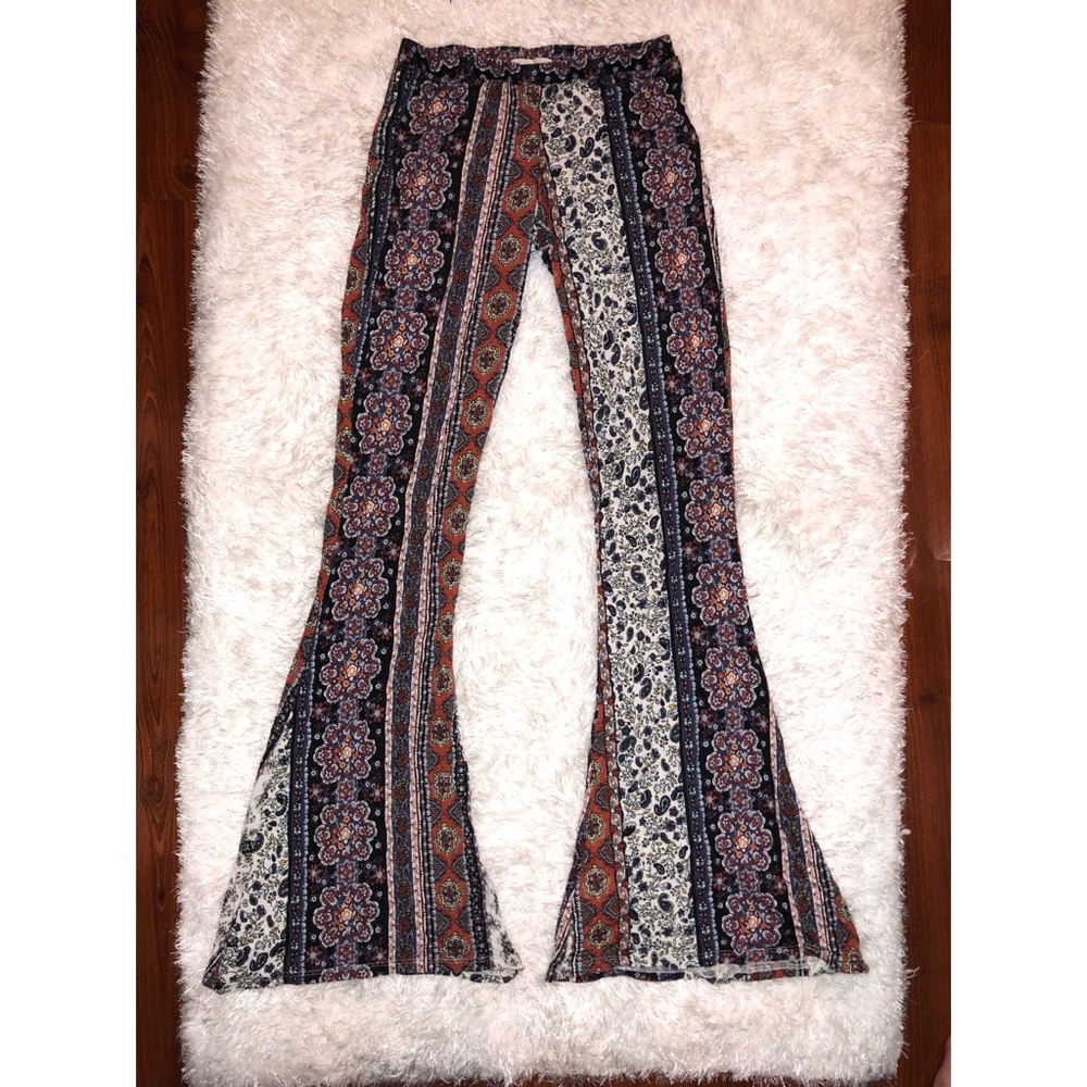 Mid rise flare pants